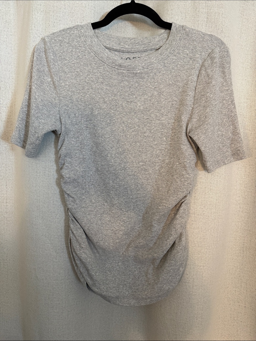 LOFT Heather Gray Short Sleeve Side-Ruching Tee